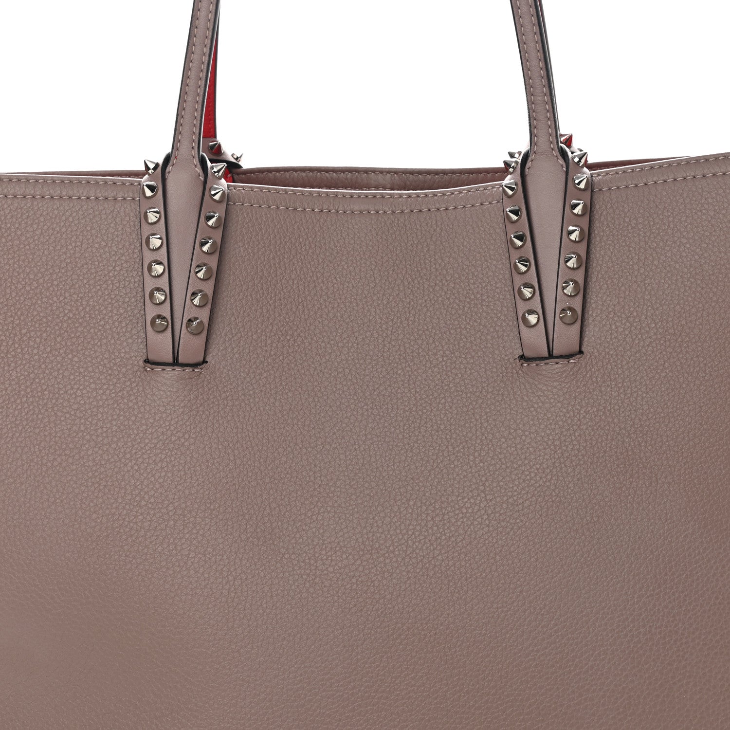 Christian Louboutin Calfskin Spikes East West Cabata Tote Brown 9 of 12
