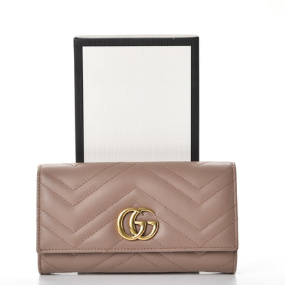 Gucci Calfskin Matelasse GG Marmont Continental Wallet Porcelain Rose 8 of 8