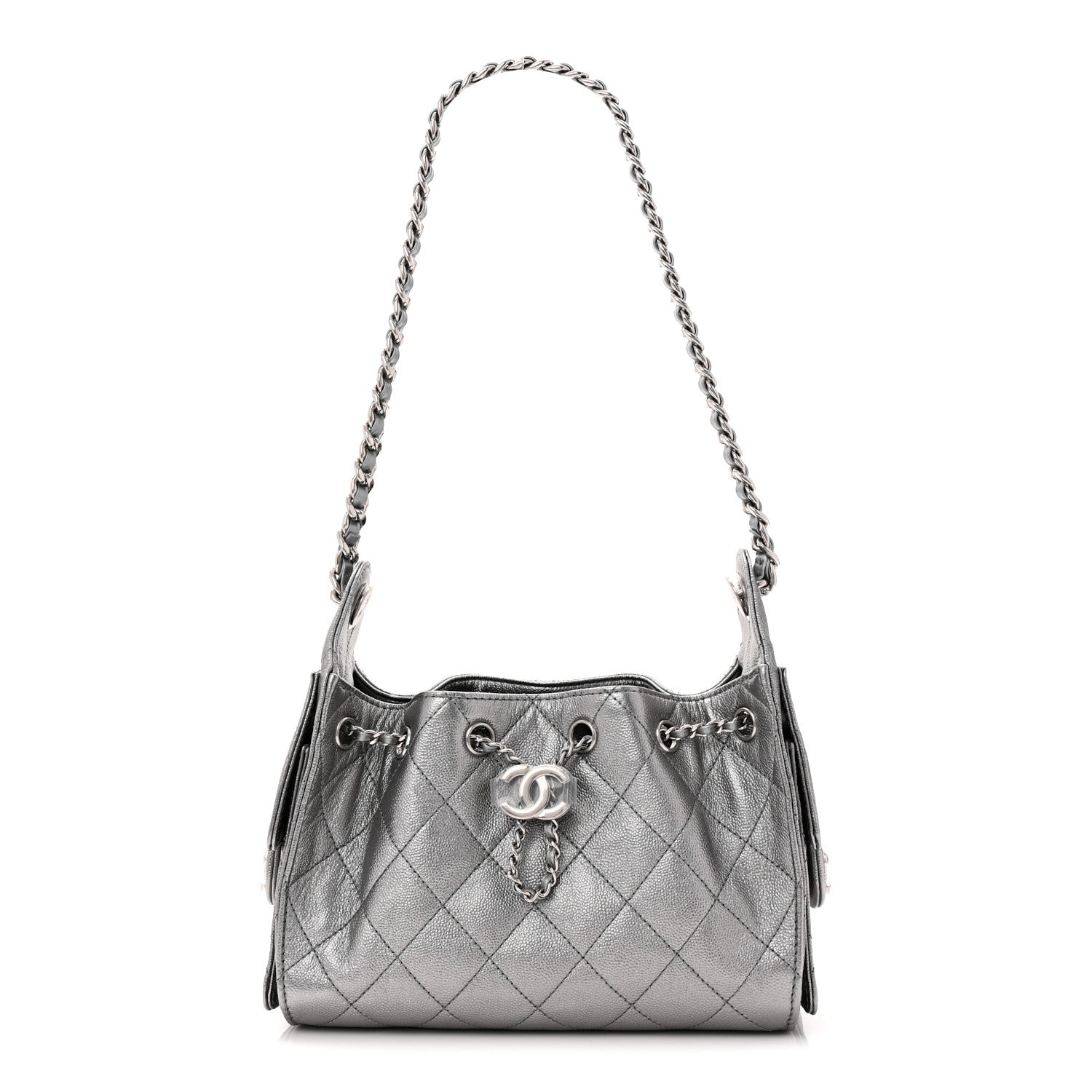 Chanel Metallic Caviar Quilted Mini Chanel 25 Handbag Anthracite 1 of 10