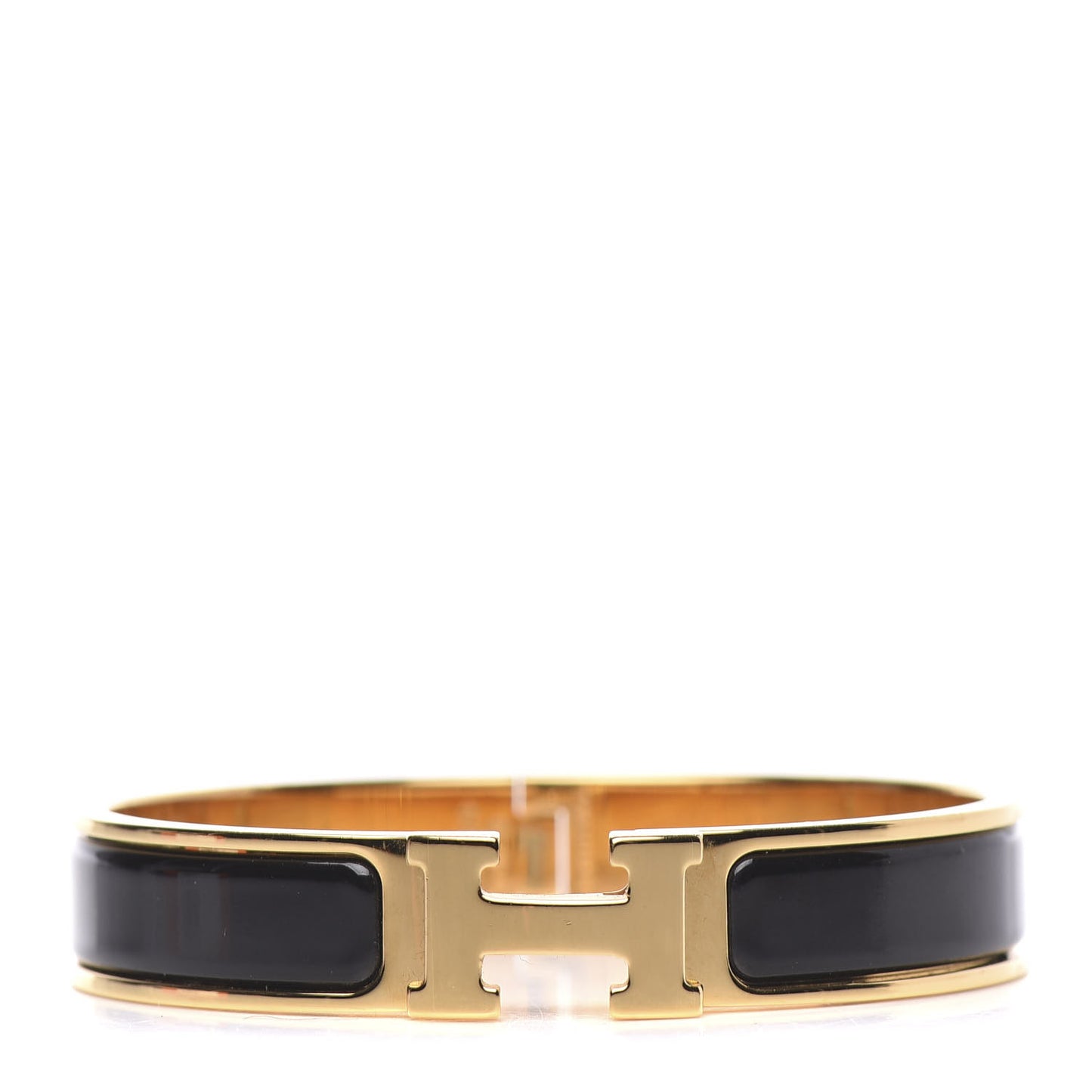 Enamel Narrow Clic Clac H Bracelet GM Black