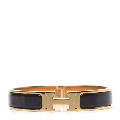 Hermes Enamel Narrow Clic Clac H Bracelet GM Black 1 of 5