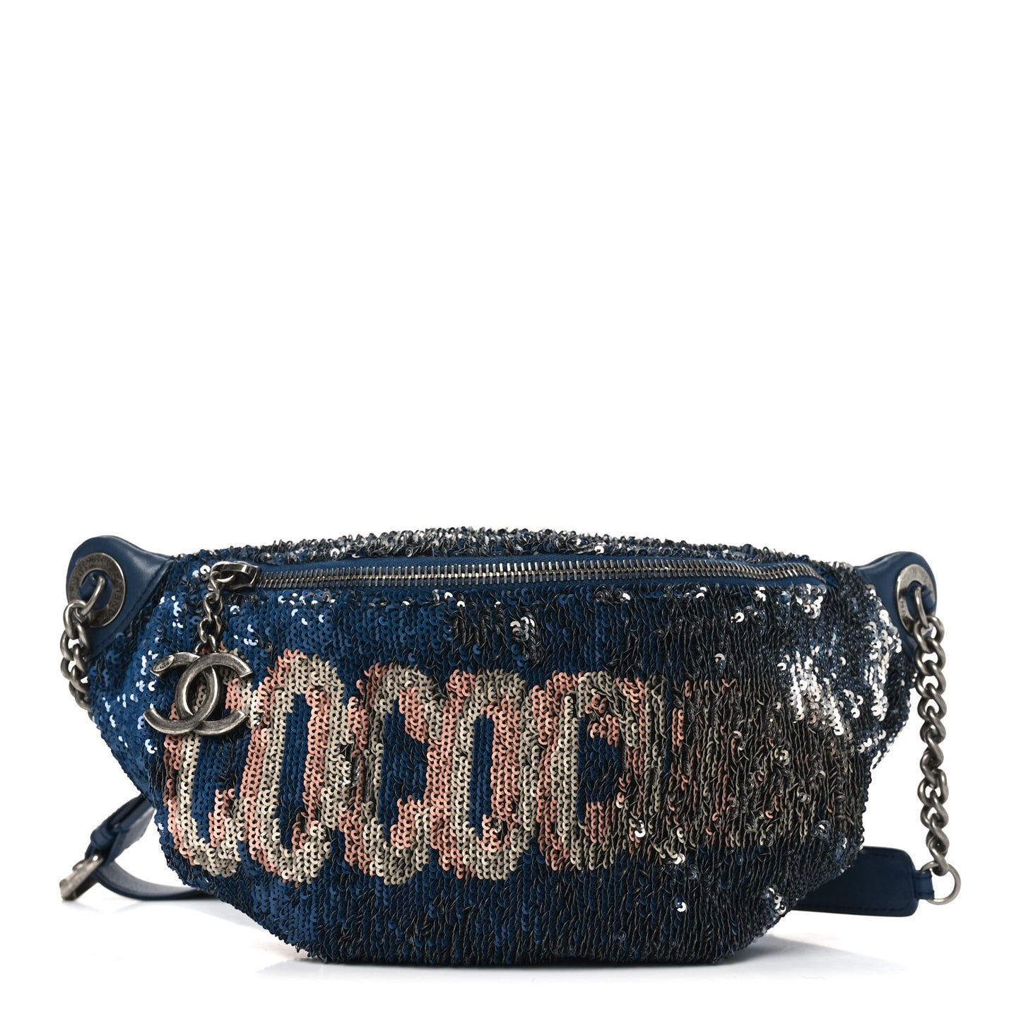 Sequin Coco Cuba Waist Bag Fanny Pack Blue Pink