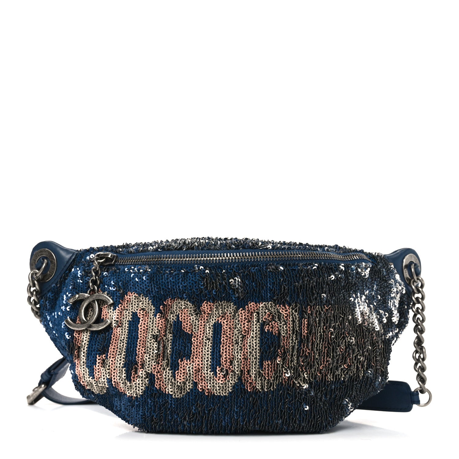Chanel Sequin Coco Cuba Waist Bag Fanny Pack Blue Pink 1 of 19