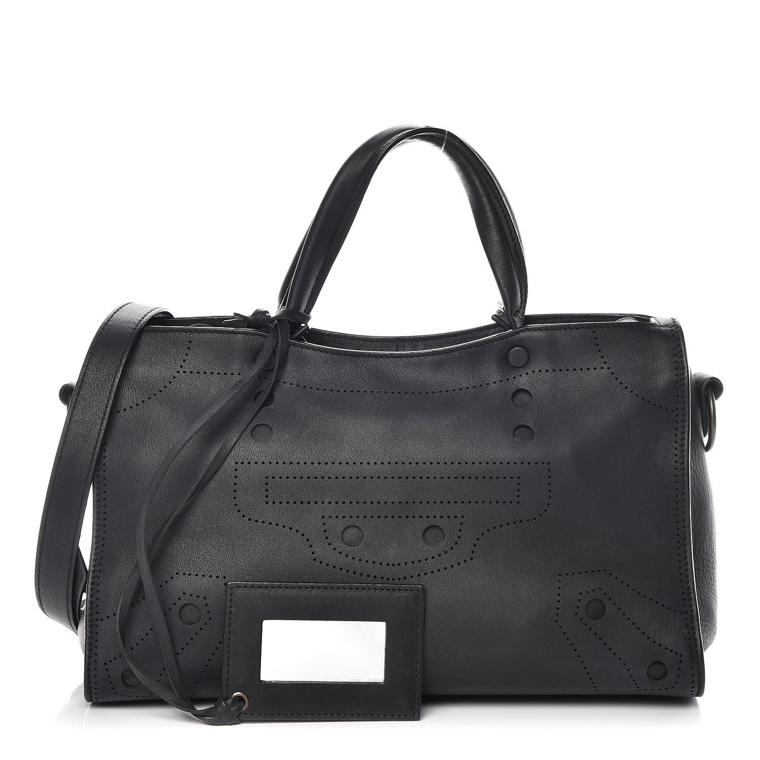 Balenciaga Veau Soyeux Perforated Blackout Hardware S City Black 1 of 14