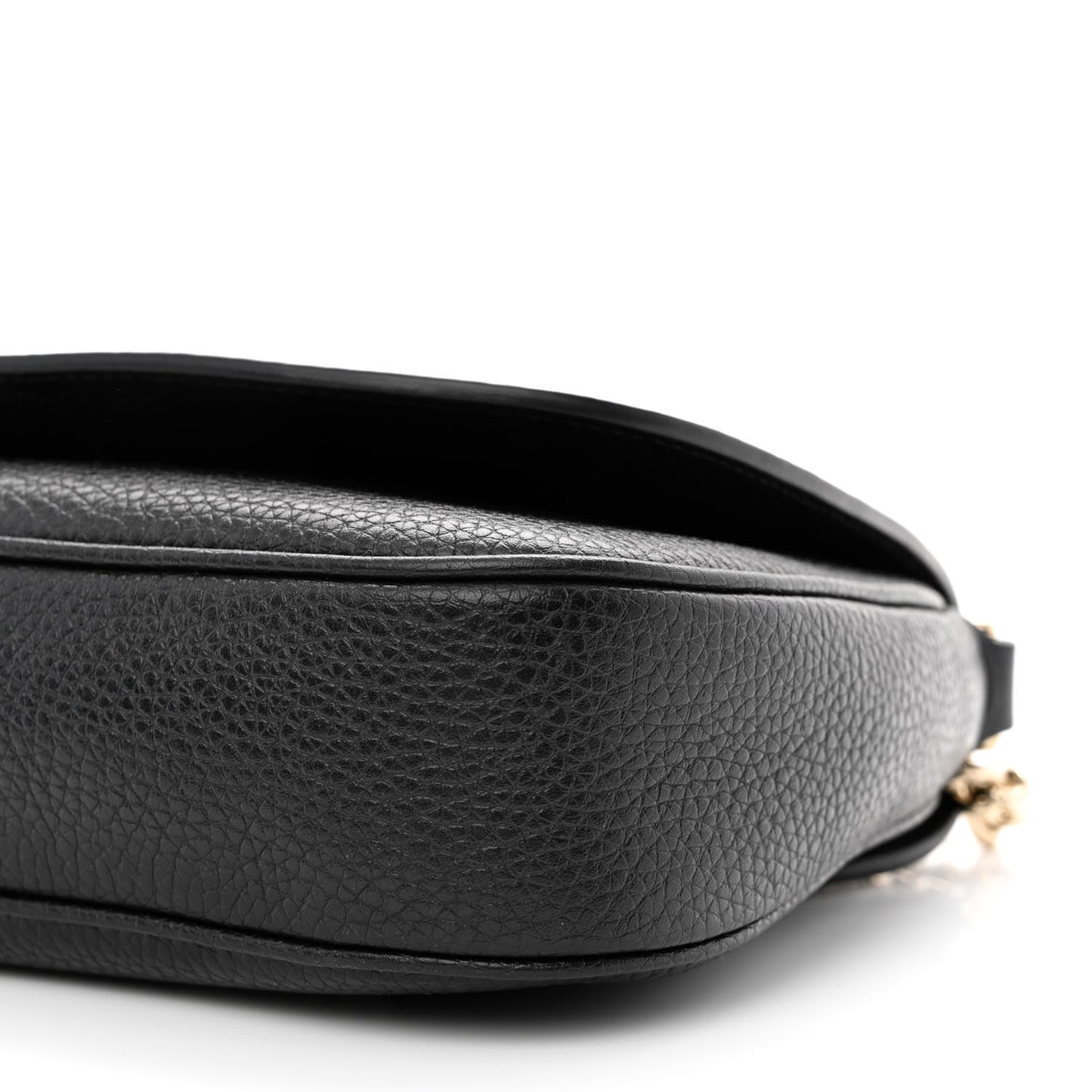 Pebbled Calfskin Medium Soho Flap Crossbody Black