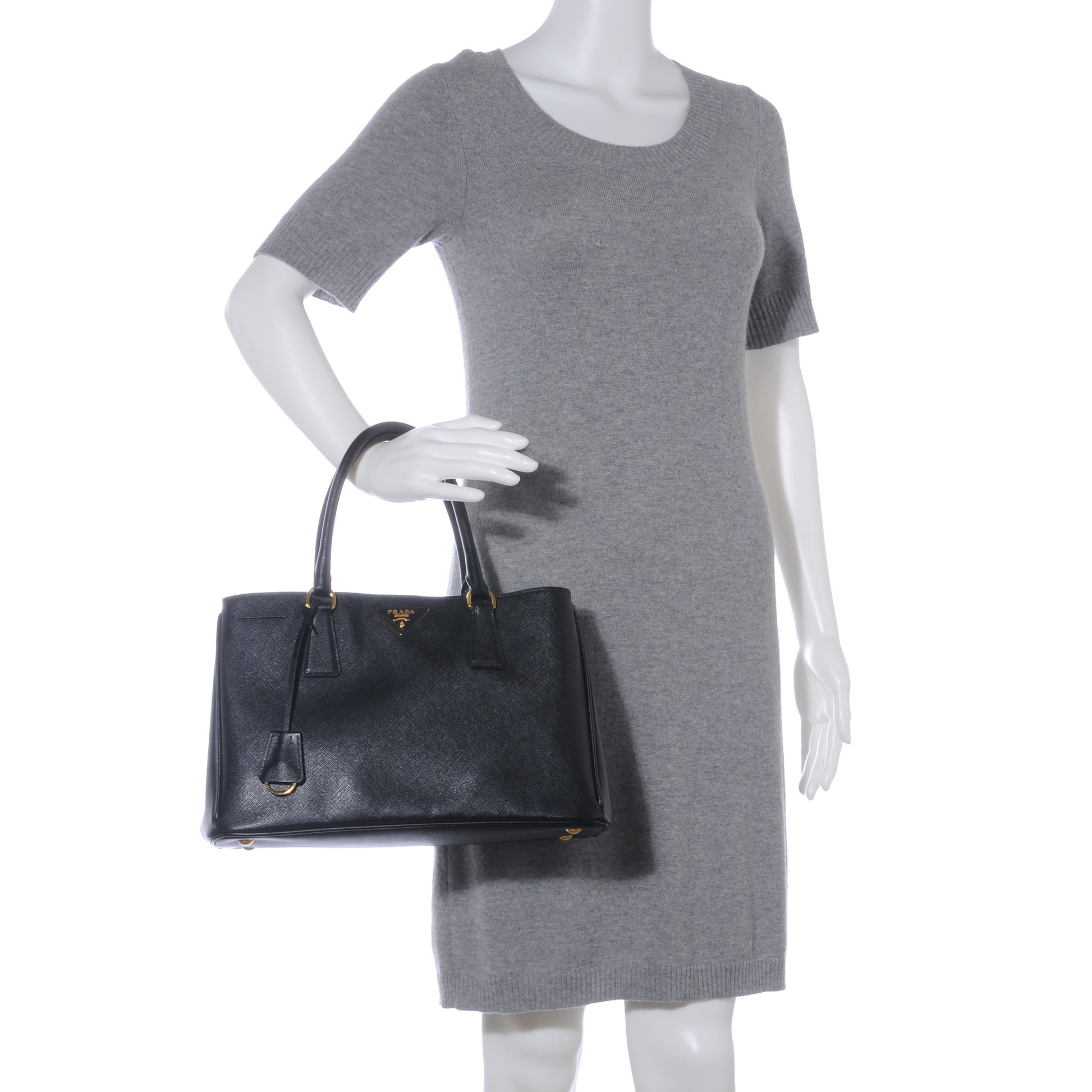 Prada Saffiano Lux Small Tote Nero Black 2 of 10