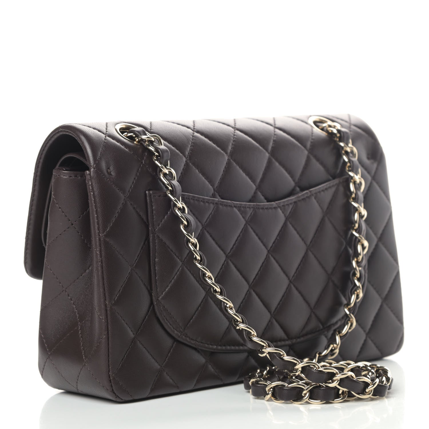 Chanel Lambskin Quilted Small Double Flap Dark Brown 2 of 7