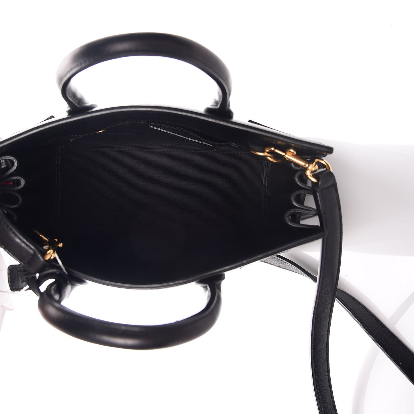 Calfskin Bi-Color Nano Sac De Jour Porcellana Black