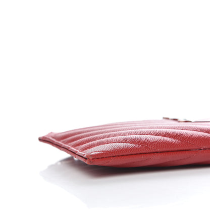 Saint Laurent Grain De Poudre Chevron Monogram Bill Pouch Rouge Eros 8 of 11