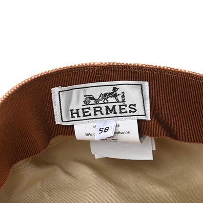 Hermes Cotton Silk Swift Clou de Selle Vauban Cap 58 Marron Alezan Gold 8 of 8