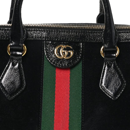 Gucci Suede Patent GG Web Medium Ophidia Boston Black 8 of 11