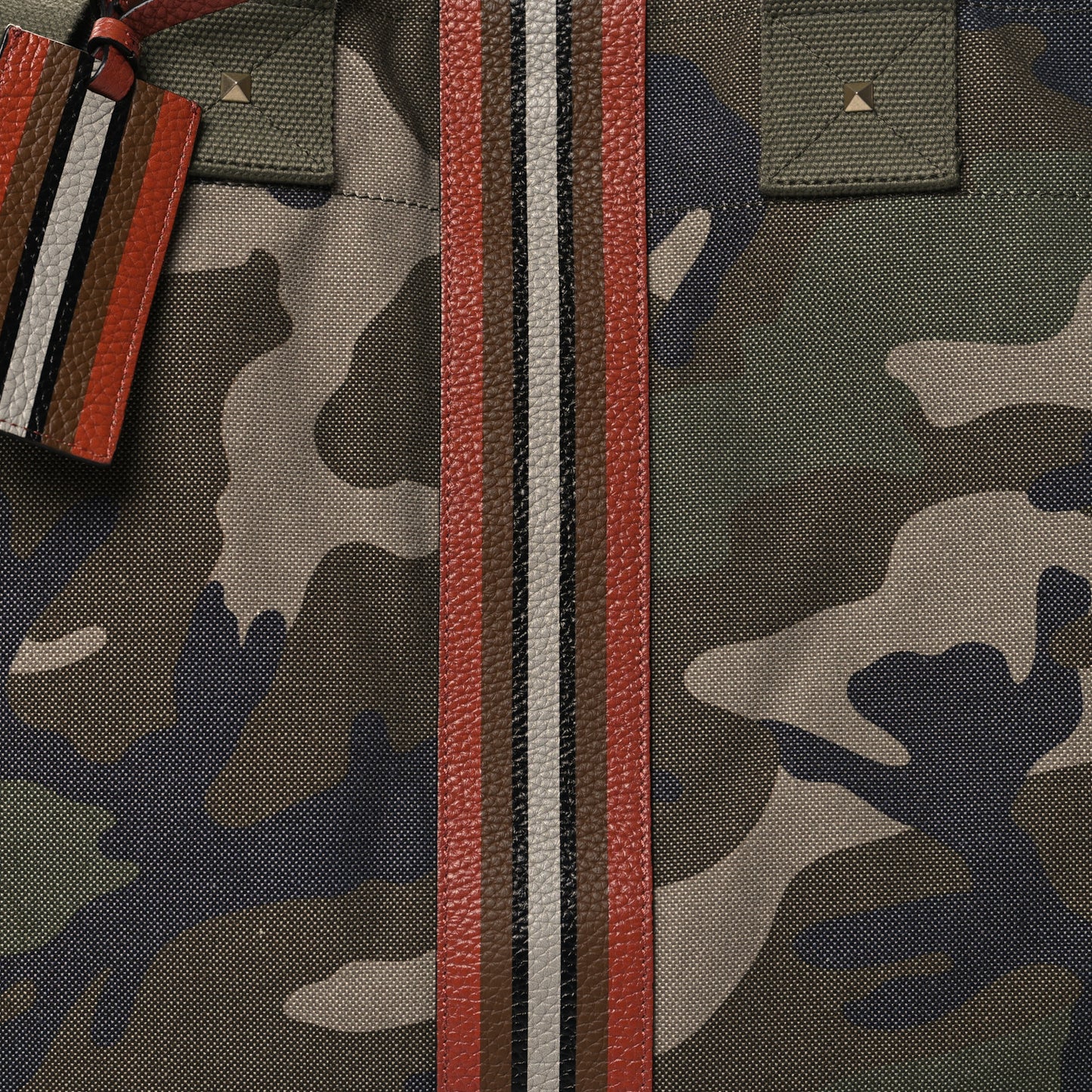 Canvas Calfskin Camouflage Tote Multicolor