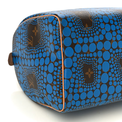 Louis Vuitton Monogram Kusama Town Speedy 30 Blue 10 of 11