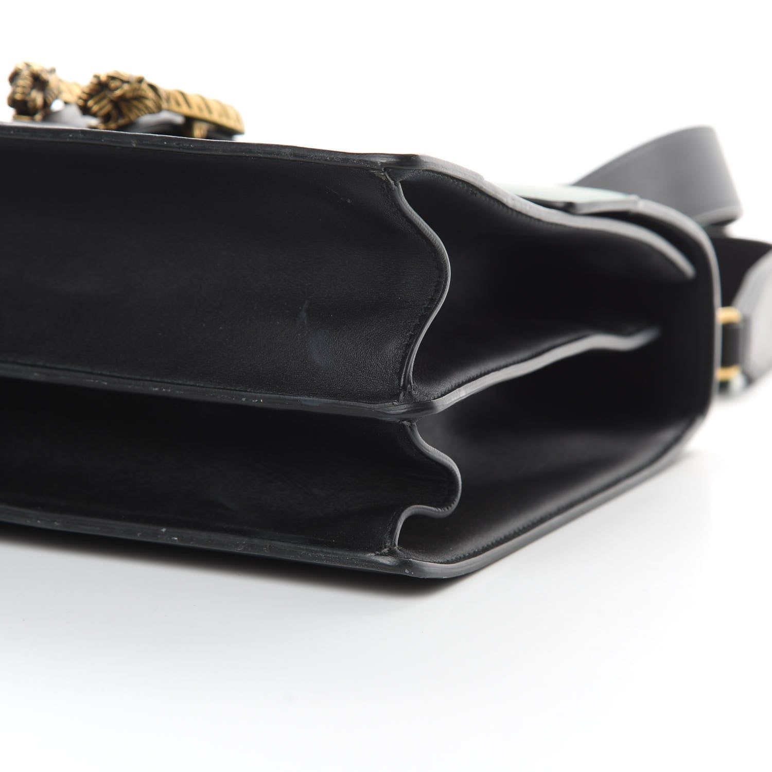 Gucci Calfskin Bamboo Web Large Dionysus Top Handle Bag Black Bright Evergreen Hibiscus Red 10 of 16