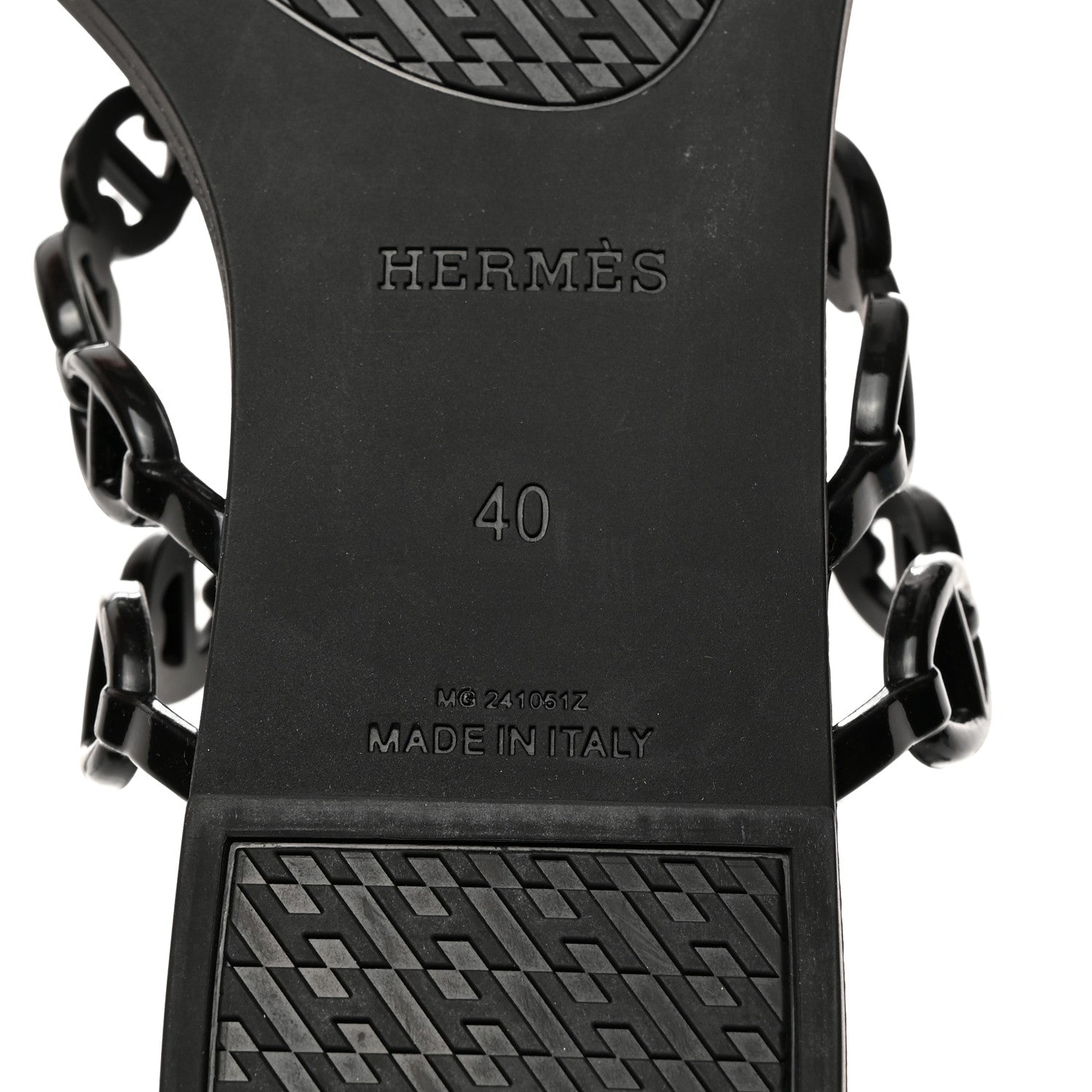 Hermes Rubber Chaine d'Ancre Island Sandals 40 Black 7 of 8