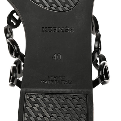 Hermes Rubber Chaine d'Ancre Island Sandals 40 Black 7 of 8