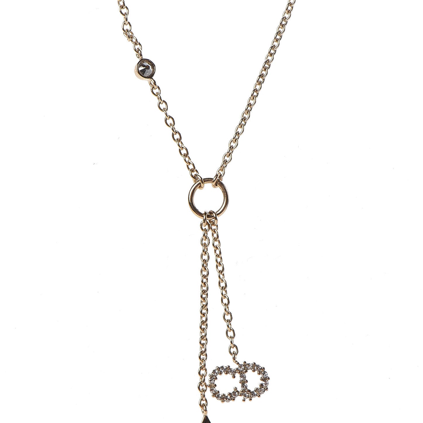 Crystal Pearl Shiny-D Tribal Long Necklace Gold