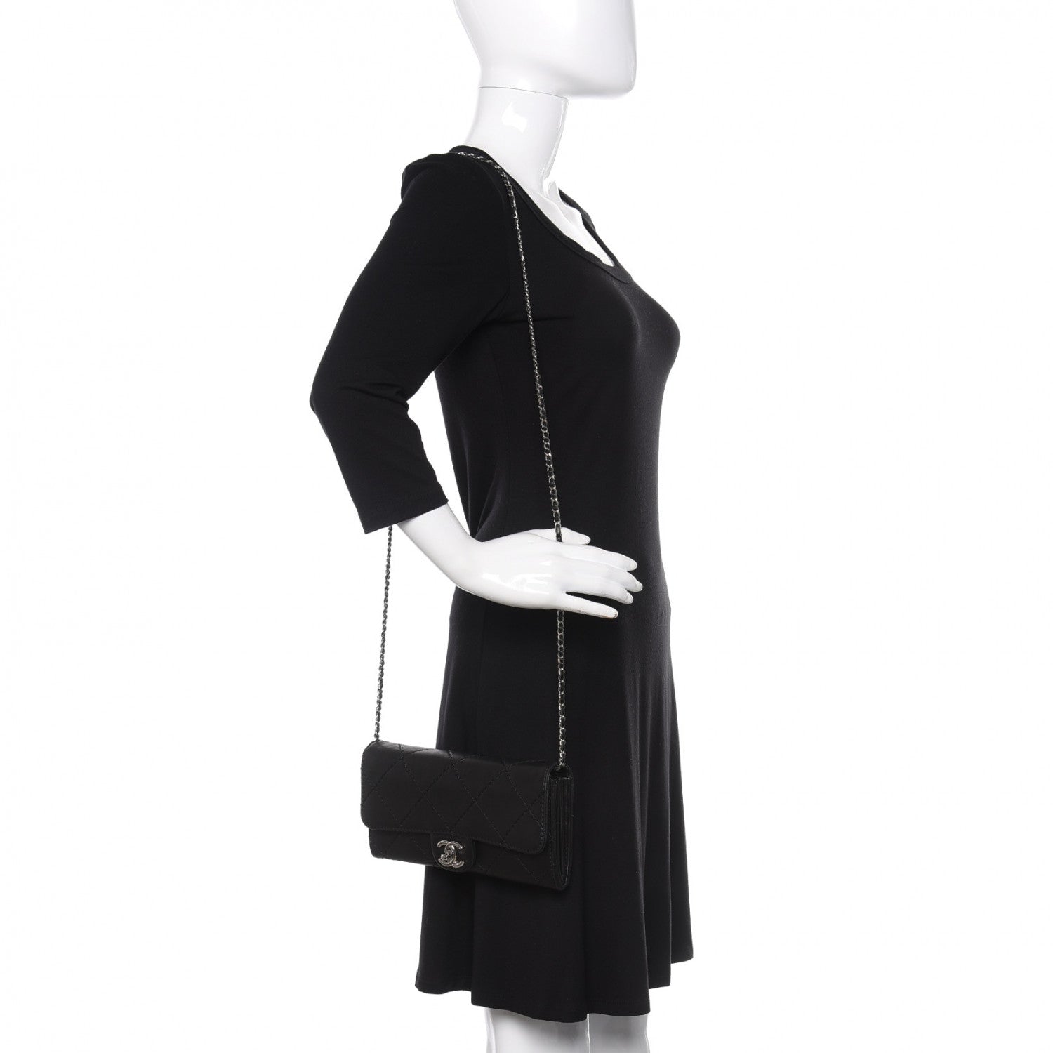 Chanel Lambskin Stitched Orient Express Wallet on Chain WOC Black 2 of 14