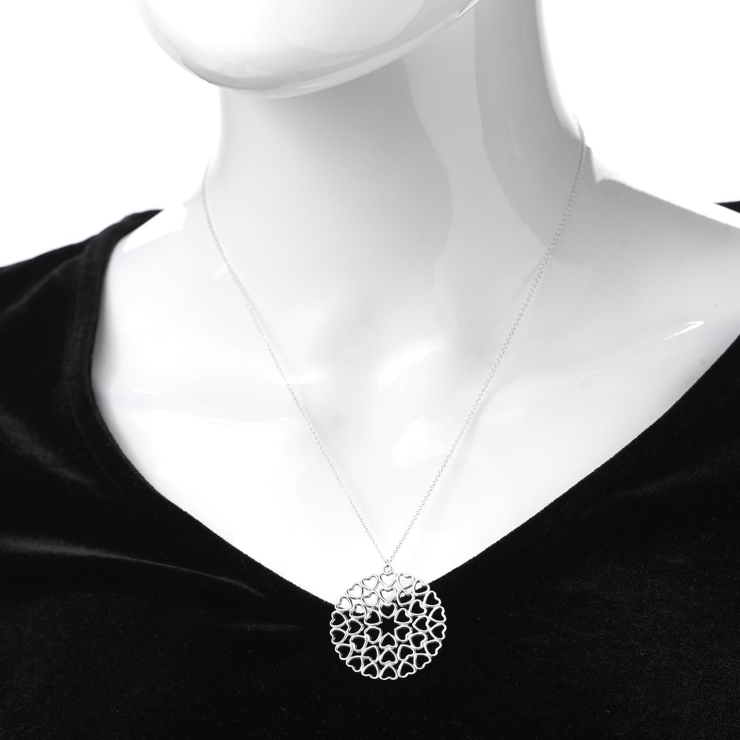 Tiffany Sterling Silver Paloma Picasso Heart Medallion Pendant Necklace 2 of 6