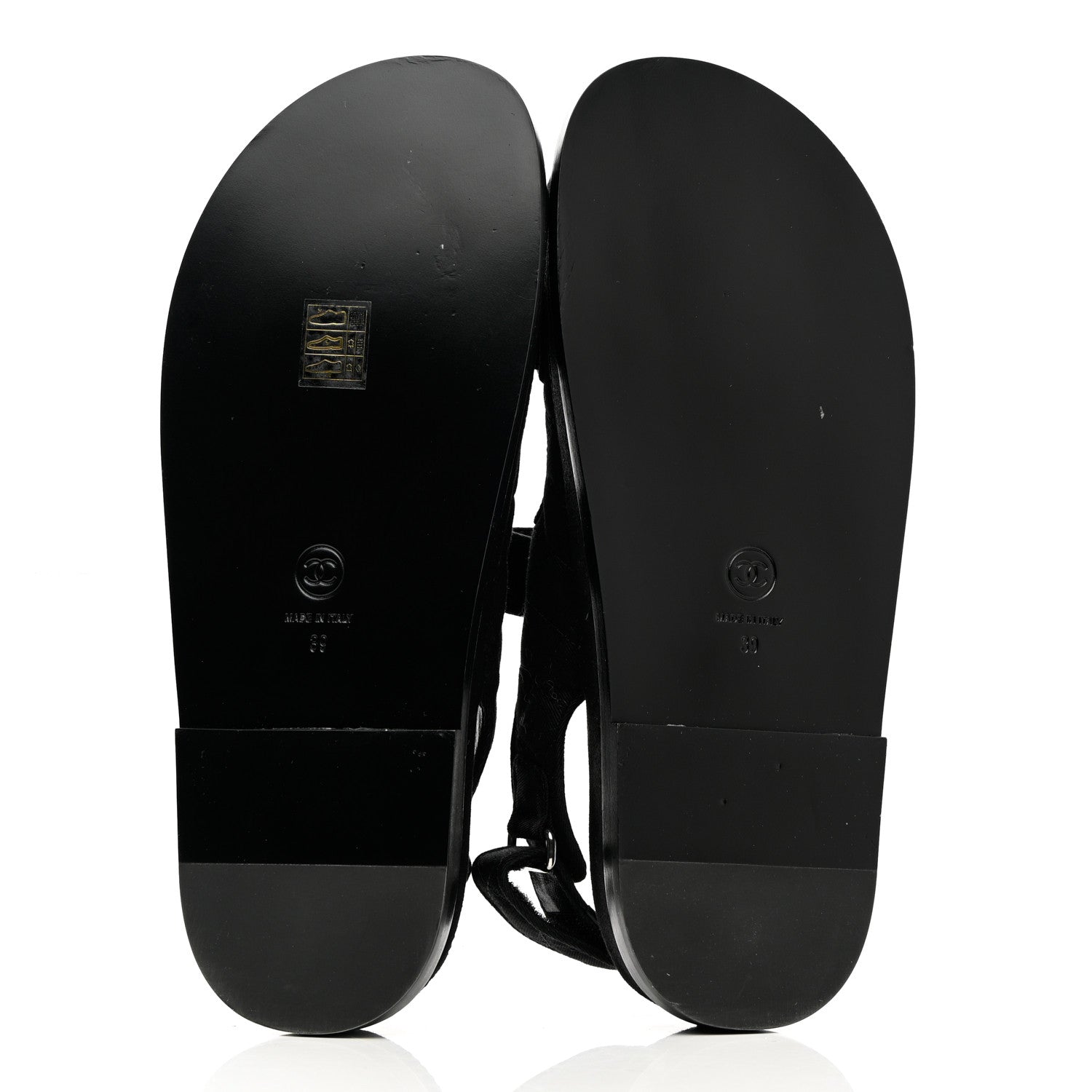 Chanel Mixed Fibers Velcro Dad Sandals 39 Black 6 of 12