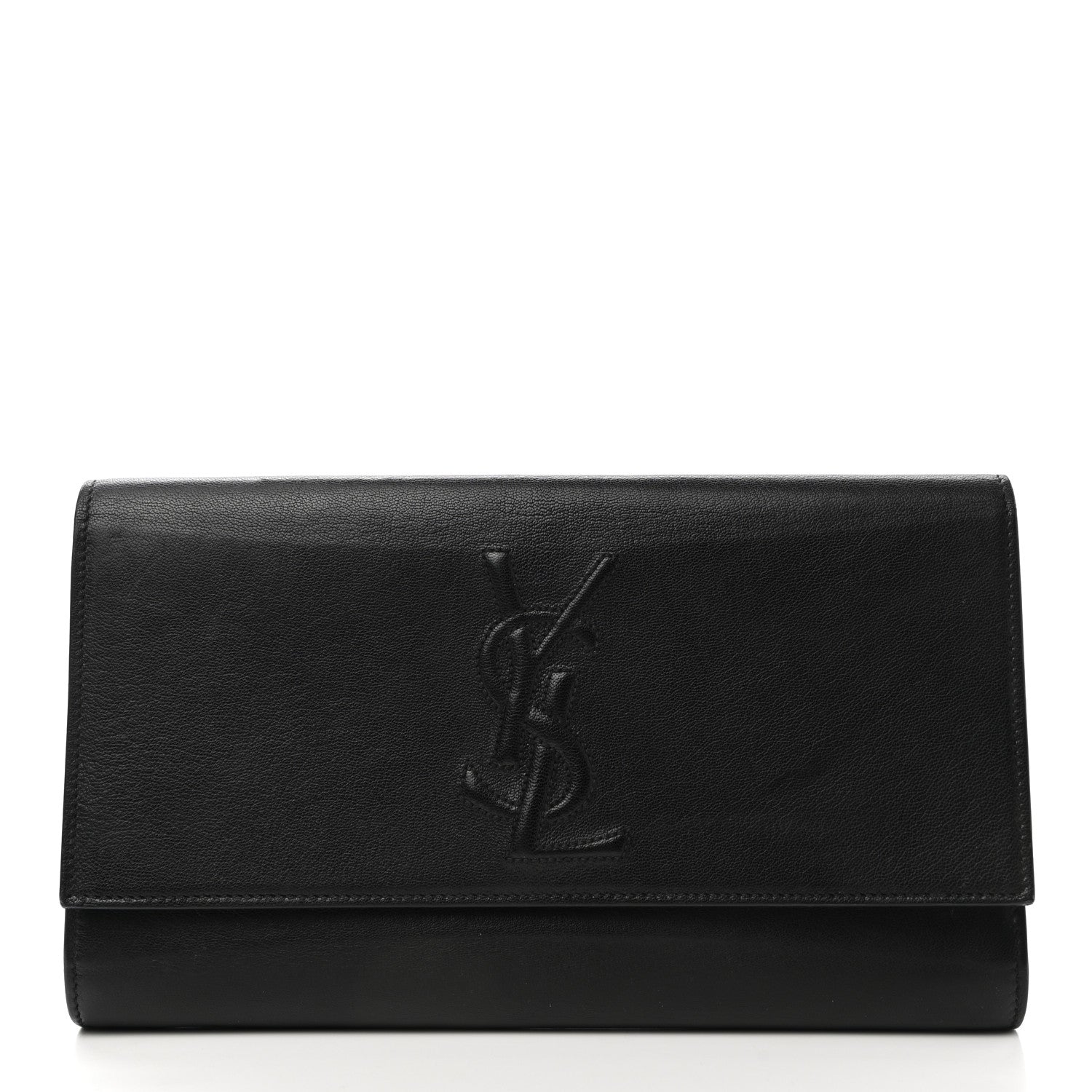 Saint Laurent Calfskin Monogram Large Belle De Jour Clutch Black 1 of 6
