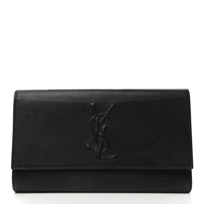 Saint Laurent Calfskin Monogram Large Belle De Jour Clutch Black 1 of 6