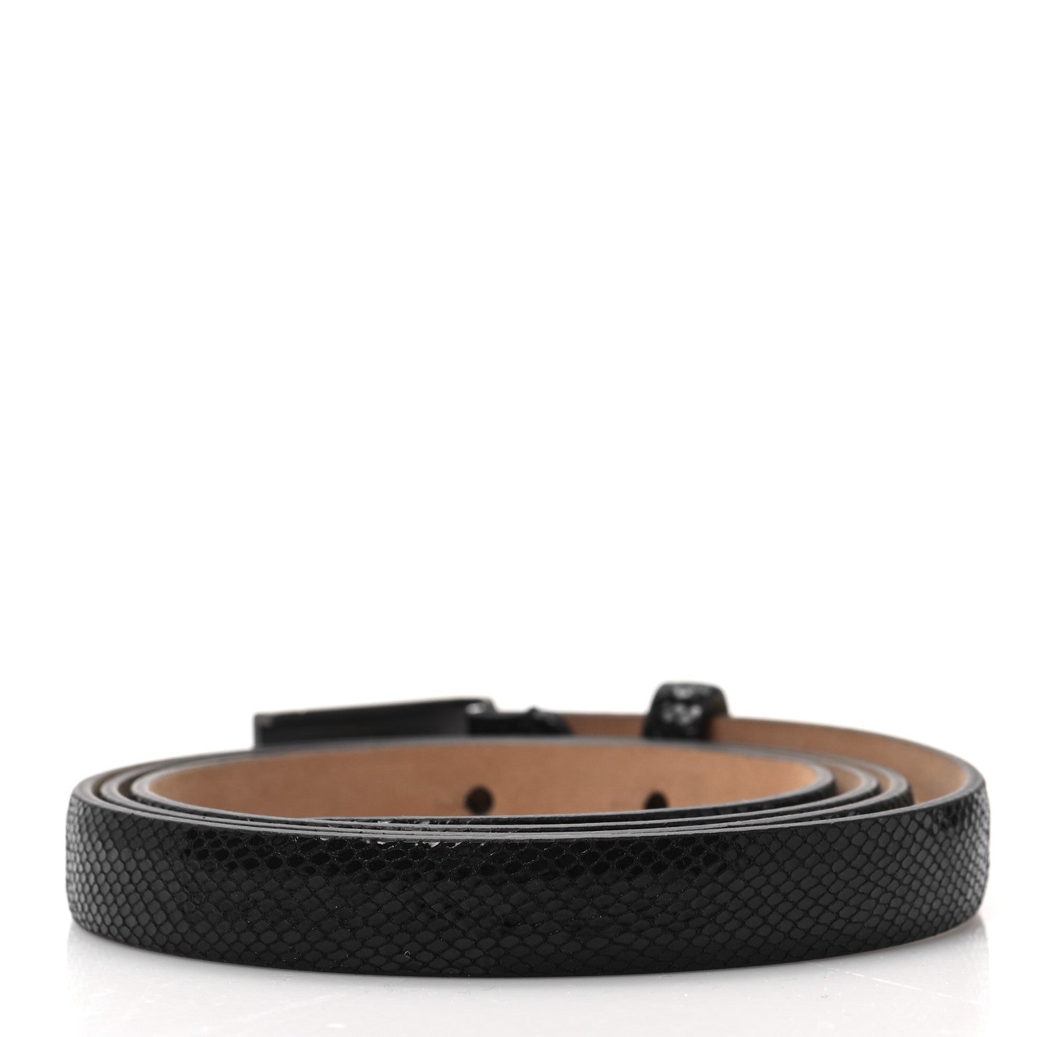 Chanel Calfskin Lizard Embossed Reissue Belt 95 38 Black 2 of 6