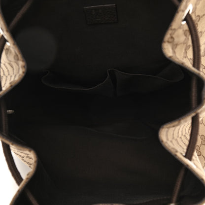 Gucci Monogram Dollar Calfskin O Drawstring Backpack Beige Ebony Testa di Moro Dark Chocolate 5 of 11