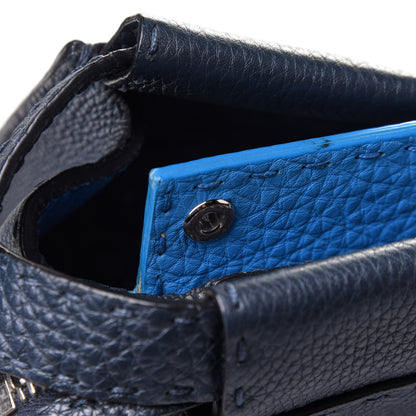 Fendi Cuoio Romano Selleria Bi-Color Large Mens Peekaboo Iconic Essential Satchel Lavagna Blue Royal 5 of 5