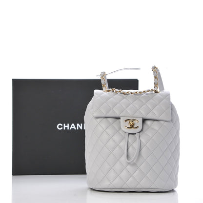 Chanel Calfskin Quilted Small Urban Spirit Backpack Light Grey 8 of 8