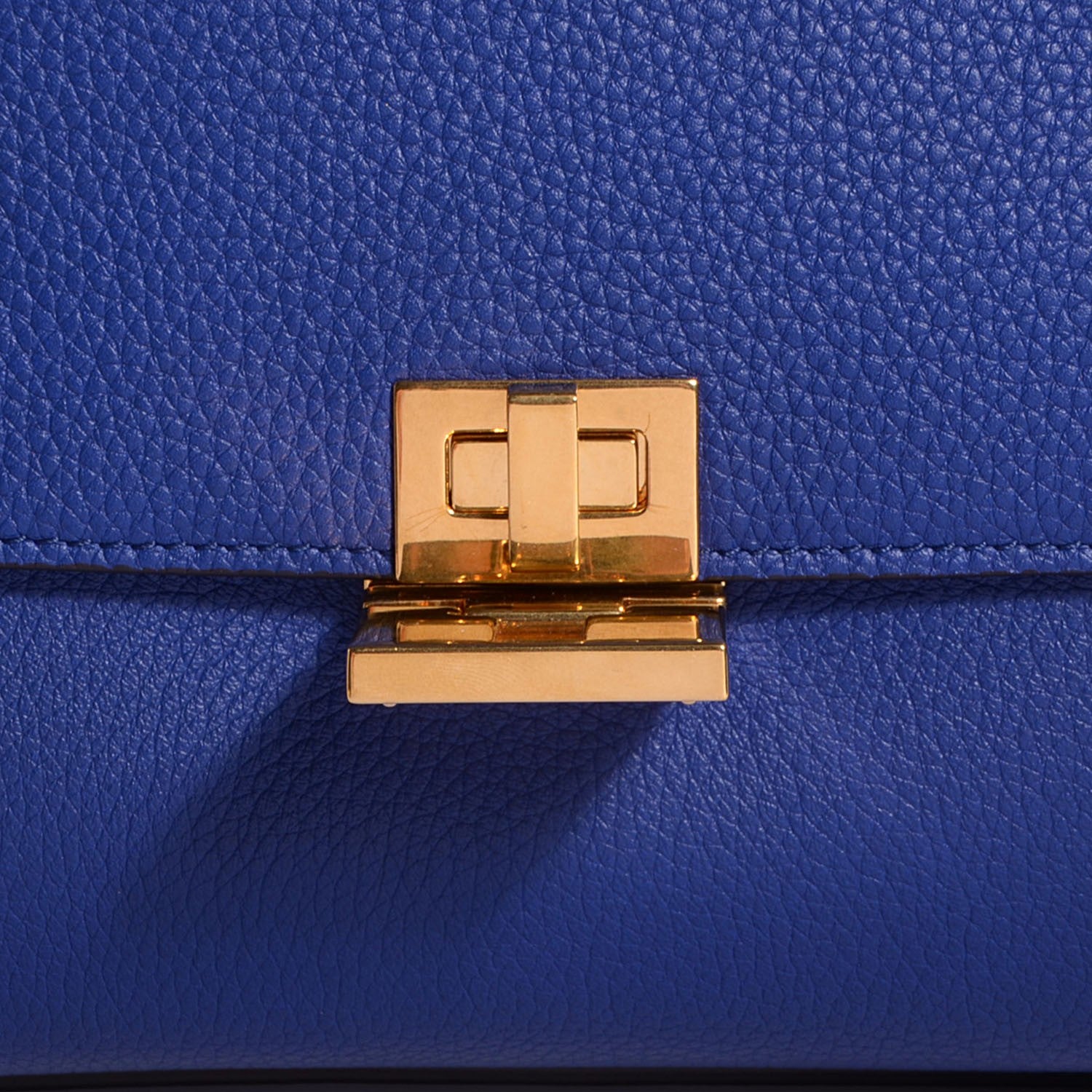 Celine Drummed Calfskin Suede Medium Trapeze Indigo 9 of 9