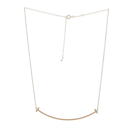 Tiffany 18K Yellow Gold Large T Smile Pendant Necklace 3 of 5
