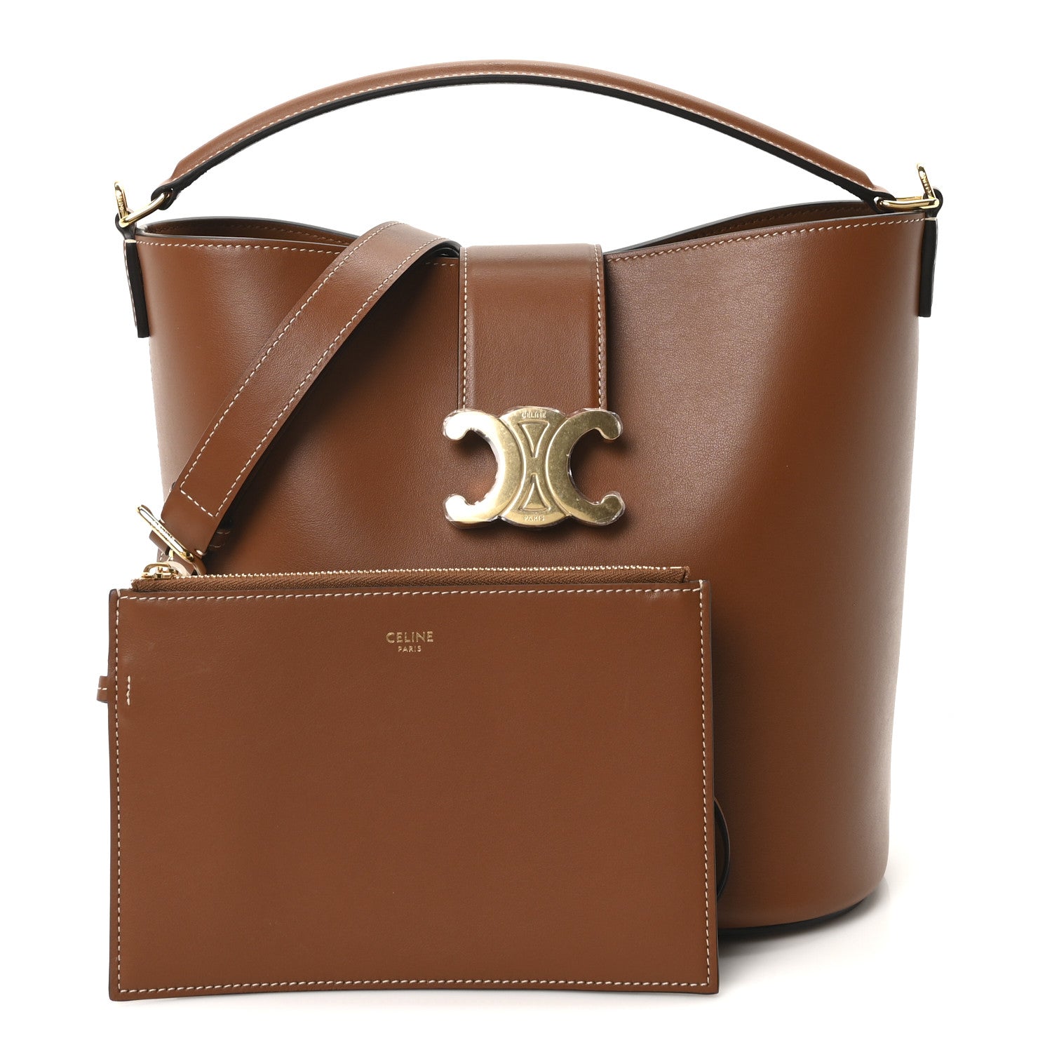 Celine Smooth Calfskin Triomphe Medium Louise Bag Tan 1800605 Celine Smooth Calfskin Triomphe Medium Louise Bag Tan 1800605