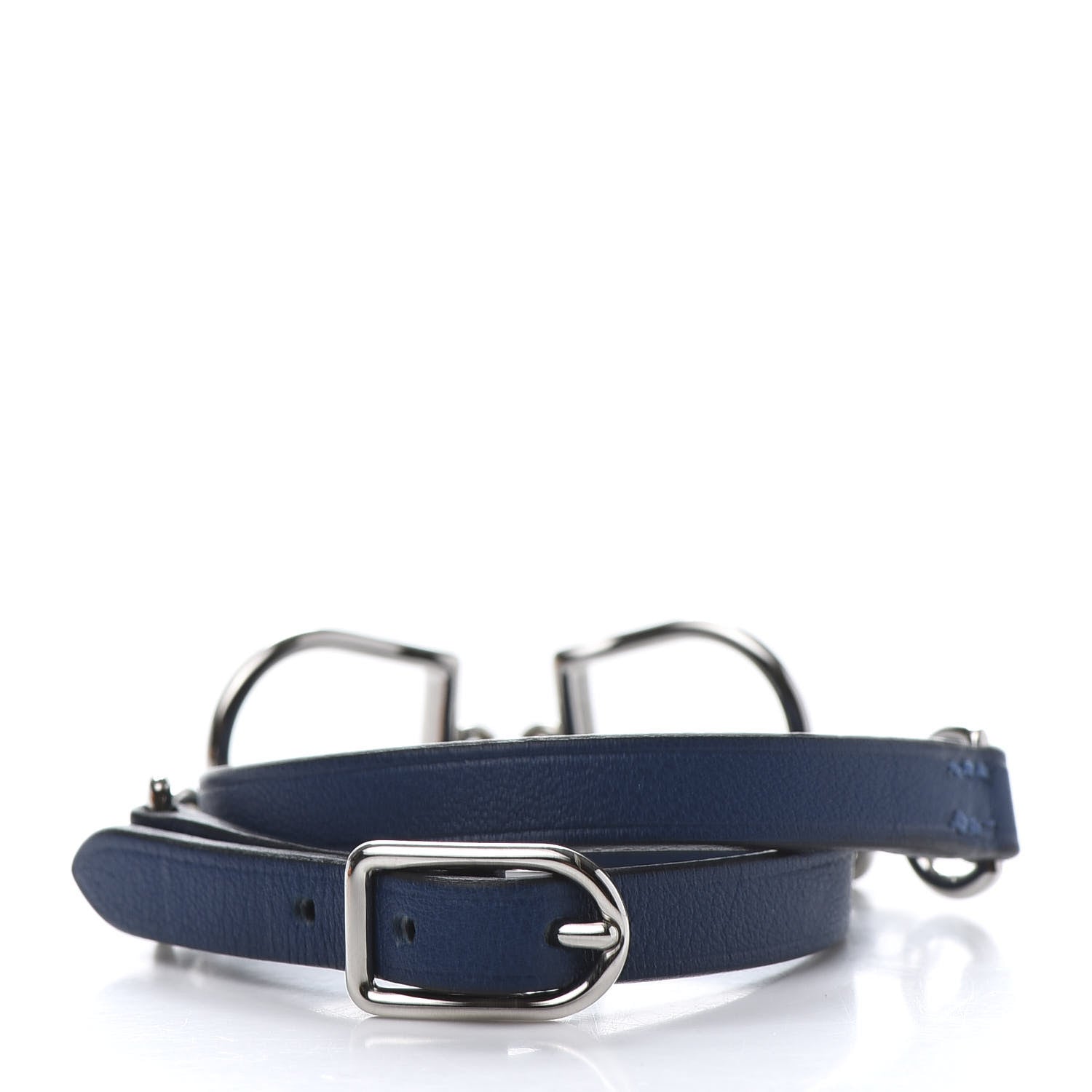 Hermes Swift Etrier Double Tour Bracelet T2 Deep Blue 3 of 6