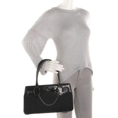 Gucci Monogram Horsebit Chain Shoulder Bag Black 2 of 7