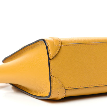 Celine Drummed Calfskin Nano Luggage Ocre 7 of 9