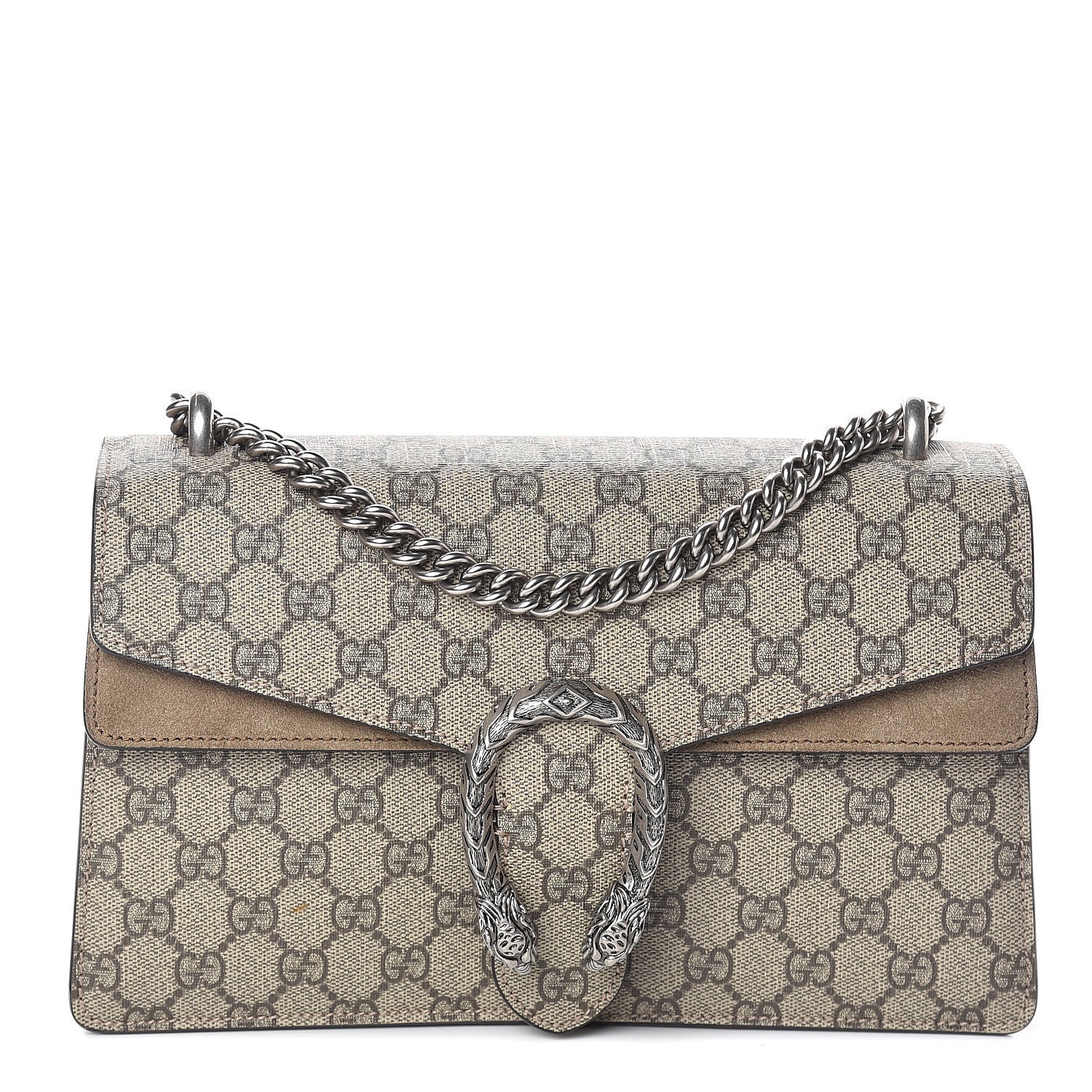 Gucci GG Supreme Monogram Small Dionysus Shoulder Bag Taupe 1 of 9