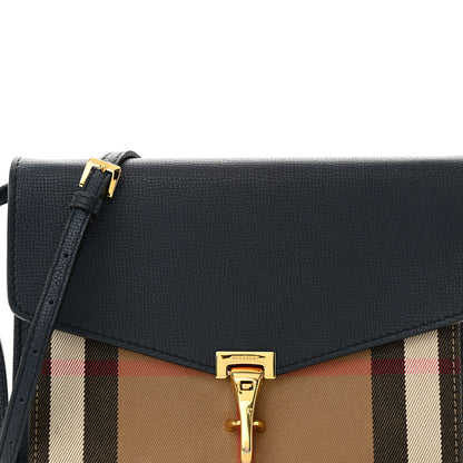 Burberry Derby Calfskin House Check Small Macken Crossbody Bag Ink Blue 9 of 11