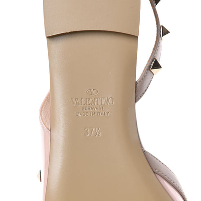 Valentino Garavani Patent Rockstud Slingback Flats 37.5 Water Rose Poudre 9 of 11