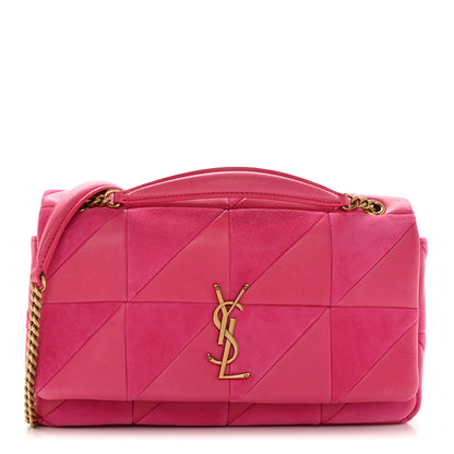 Saint Laurent Lambskin Suede Patchwork Monogram Medium Jamie Fuchsia 1 of 20