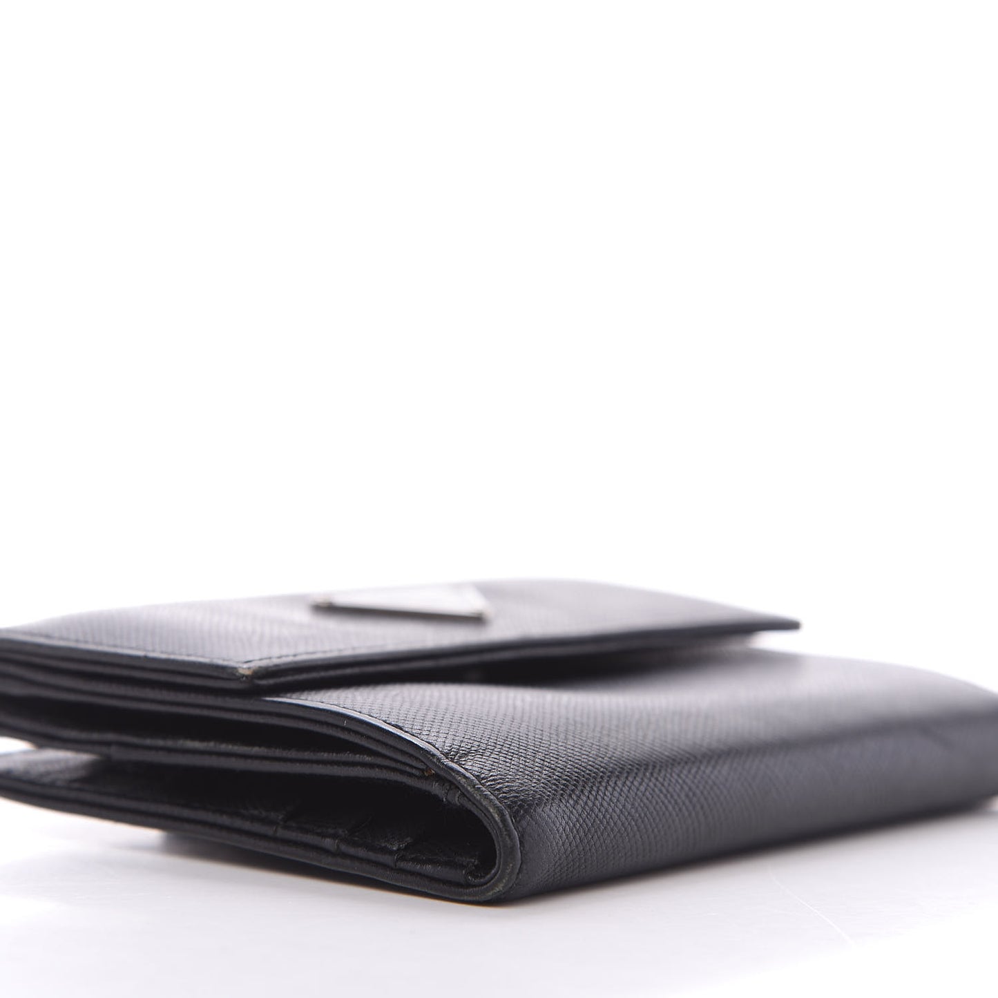 Saffiano Tri-Fold Compact Wallet Black