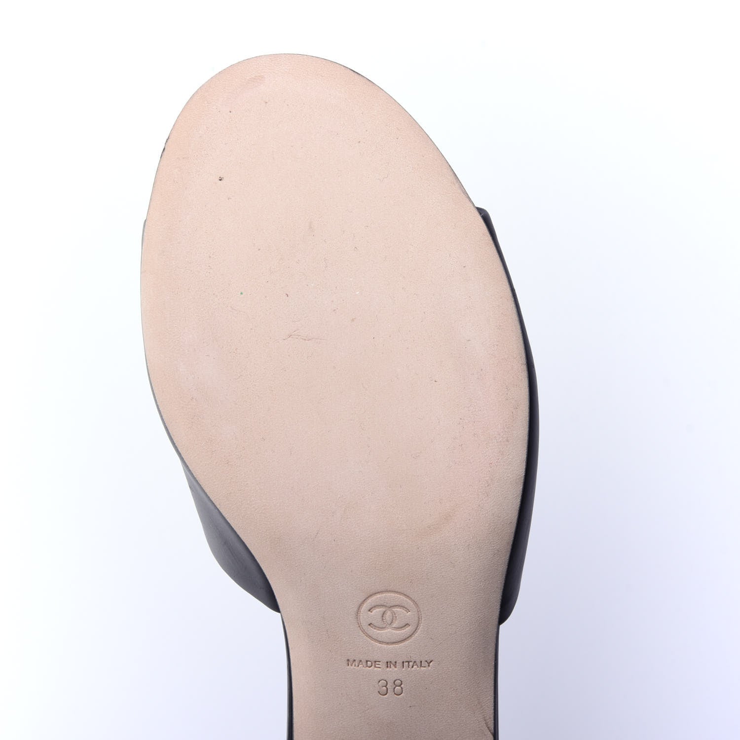 Chanel Lambskin Beaded CC Mule Sandal 38 Black 8 of 12
