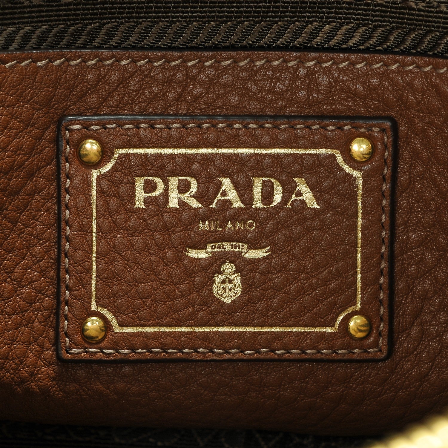 Prada Vitello Daino Shopping Satchel Brandy 6 of 7