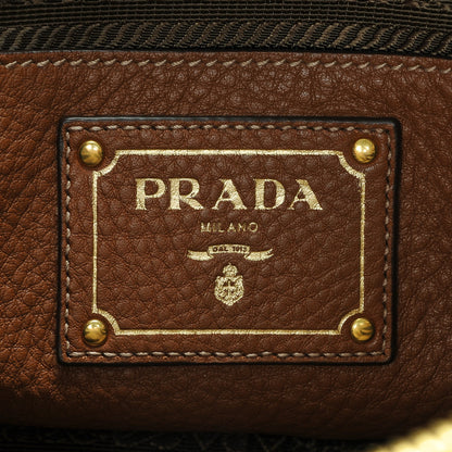 Prada Vitello Daino Shopping Satchel Brandy 6 of 7