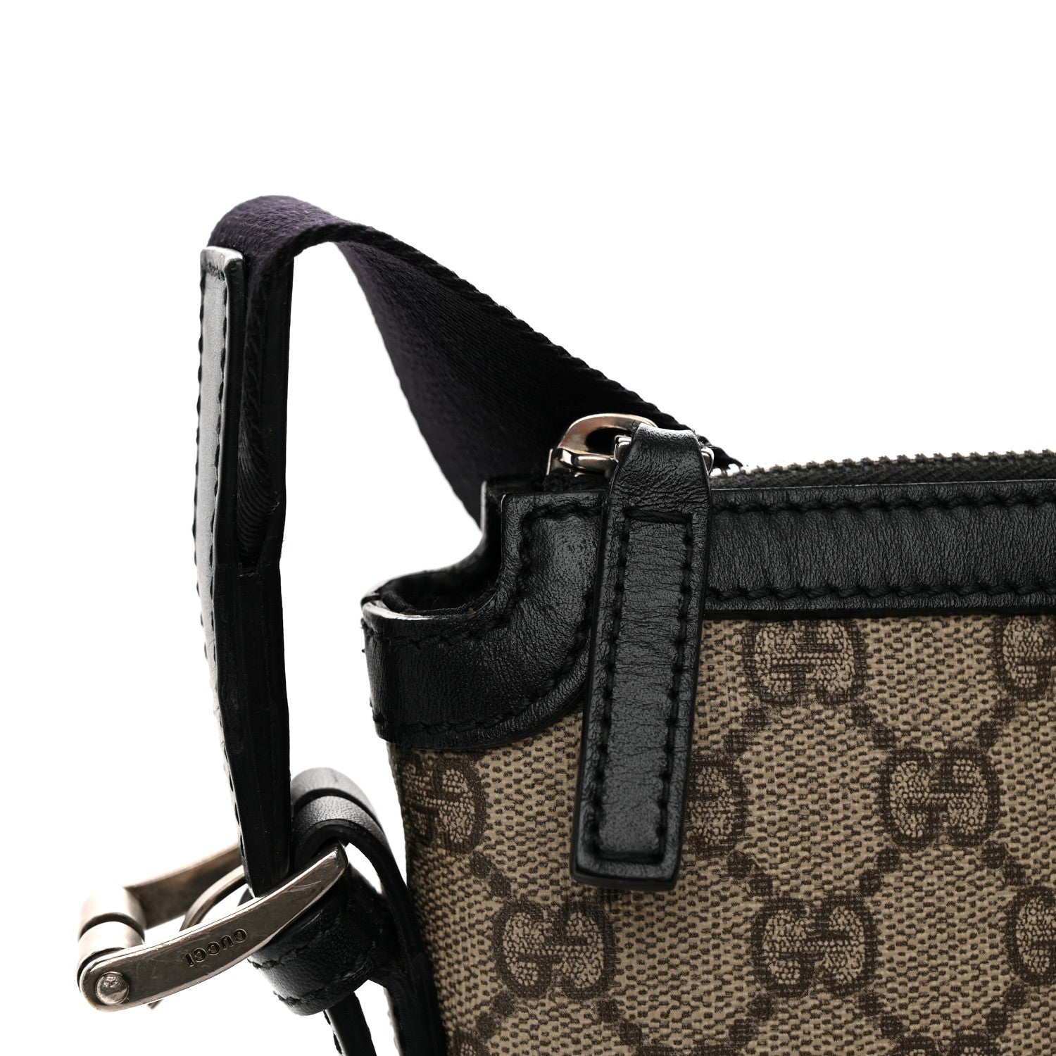 Gucci GG Supreme Monogram Web Messenger Bag Black 11 of 13