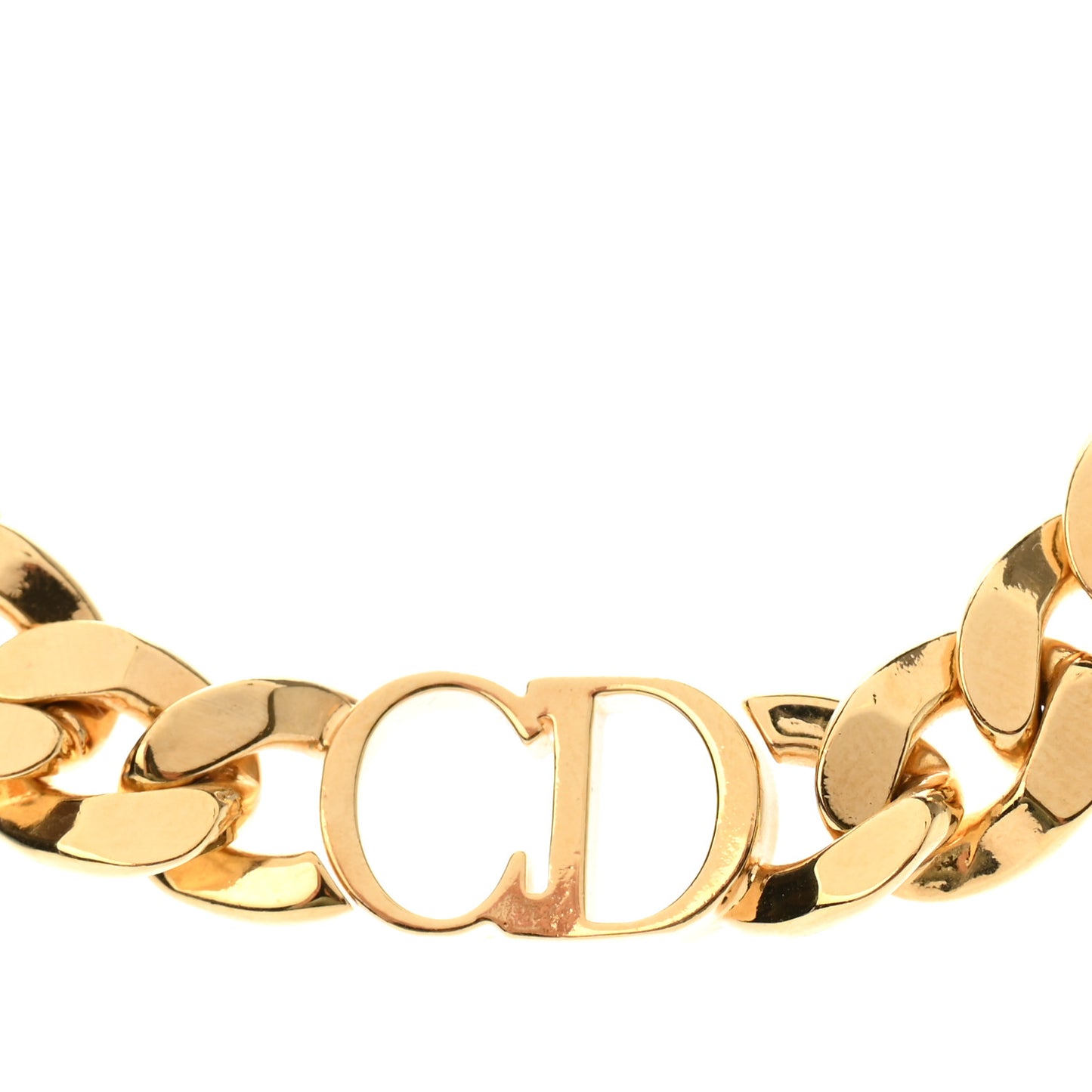 Metal CD Choker Necklace Gold