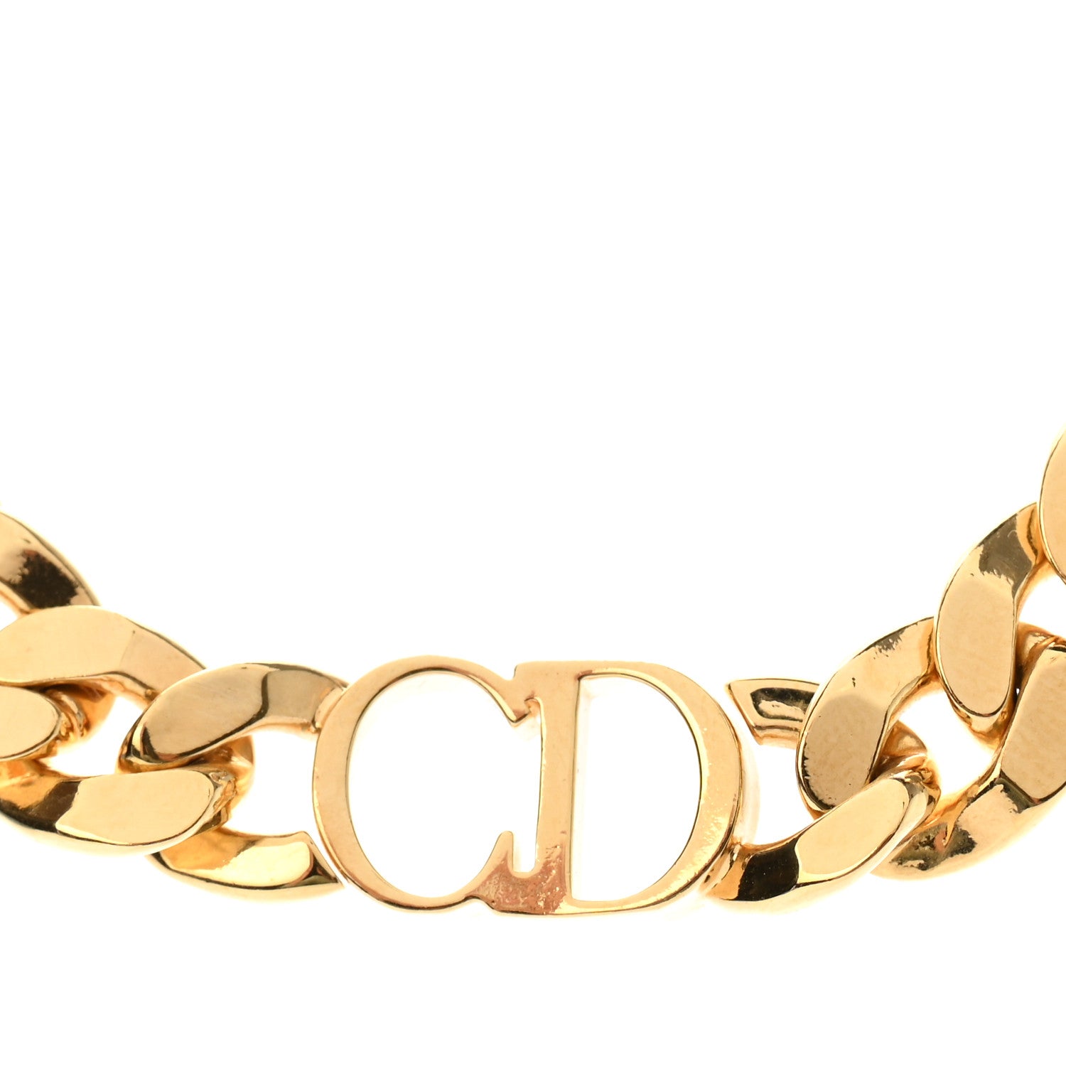 Christian Dior Metal CD Choker Necklace Gold 4 of 7