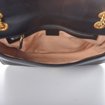 Gucci Calfskin Matelasse Medium GG Marmont Shoulder Bag Black 5 of 8