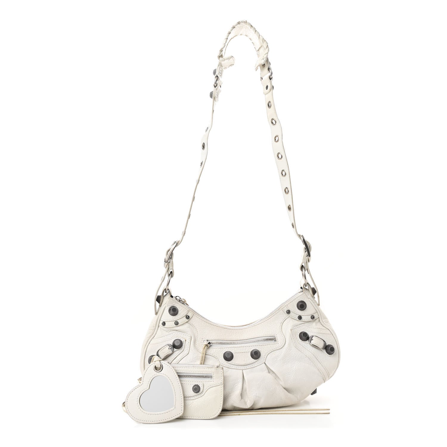 Balenciaga Agneau Arena Small Le Cagole Shoulder Bag Optic White 3 of 13