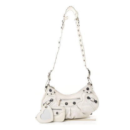 Balenciaga Agneau Arena Small Le Cagole Shoulder Bag Optic White 3 of 13